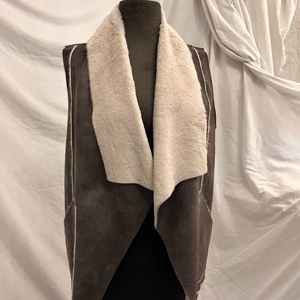 Naked Zebra suede & faux fur vest